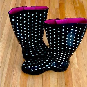 Polka Dot Rain Boots *worn once*